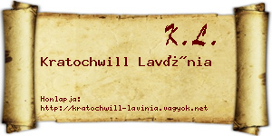 Kratochwill Lavínia névjegykártya